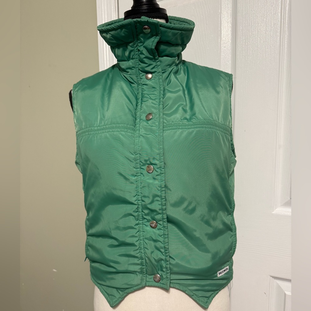 Beconta Vintage Green Down Puffer Vest Jacket